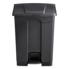 Safco 9922BL 17-Gallon Plastic Step-On Receptacle - Black