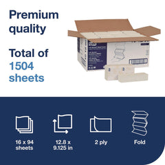 Tork 2-Ply 9.12 x 12.8 Xpress Extra Soft Multifold Towel - White (16/Carton)