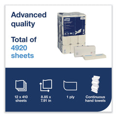 Tork 1-Ply 7.91 in. x 8.85 in. PeakServe Continuous Hand Towel - White (12/Carton)