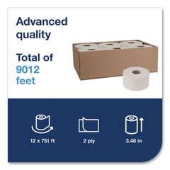 Tork 3.48 in. x 751 ft. Septic Safe, 2-Ply Advanced Jumbo Bath Tissue - White (12 Rolls/Carton)