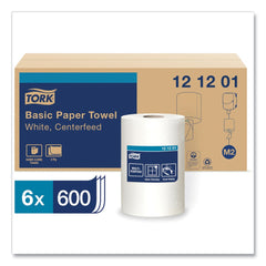 Tork 121201 2 Ply 9 in. x 11.8 in. Advanced Centerfeed Hand Towel - White (6/Carton)