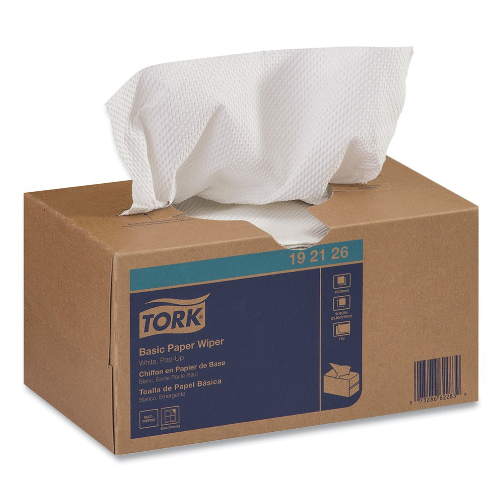 Tork 1-Ply 9 in. x 10.5 in. Basic Paper Wiper - White (24/Carton)