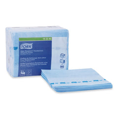 Tork 11.75 in. x 14.75 in. 1-Ply Small Pack Foodservice Cloth - Unscented/Blue/Blue Stripe (4/Carton)