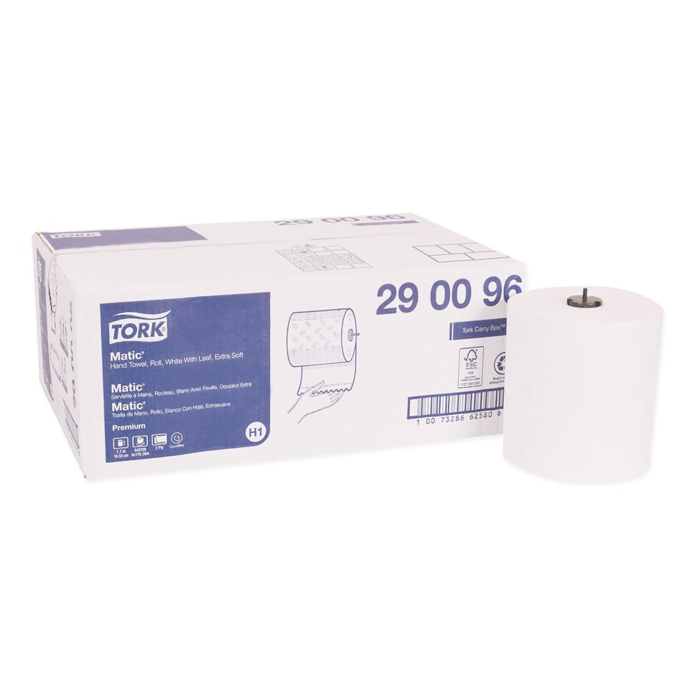 Tork Premium Matic 7.7 in. x 575 ft. 2-Ply Extra Soft Hand Towel Roll - White (6/Carton)