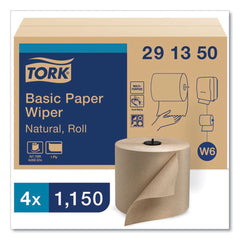 Tork 291350 4 Rolls/Carton 1-Ply 7.68 in. x 1150 ft. Basic Paper Wiper - Natural