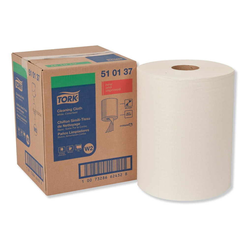 Tork 510137 12.6 in. x 10 in. Cleaning Cloth - White (1/Carton)