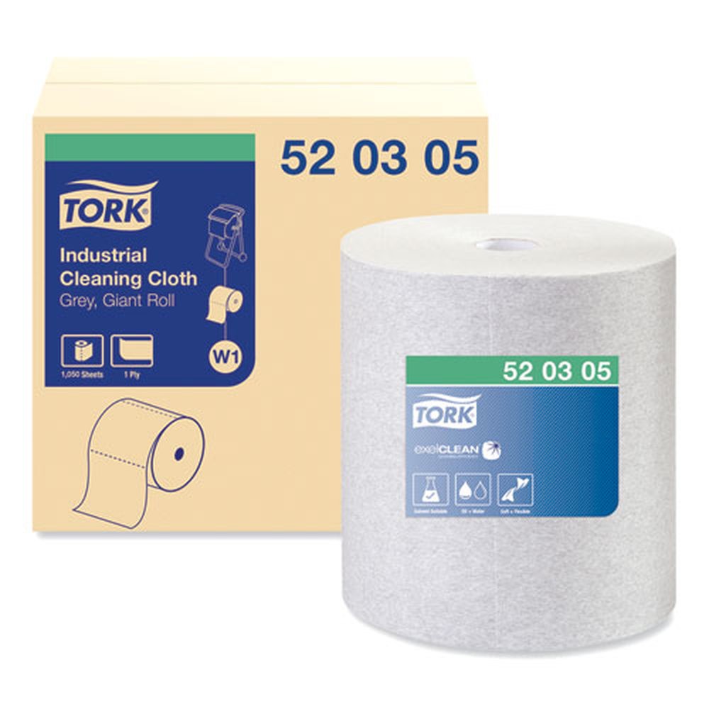 Tork 1-Ply 12.6 in. x 13.3 in. Industrial Cleaning Cloths -  Gray (1/Carton)