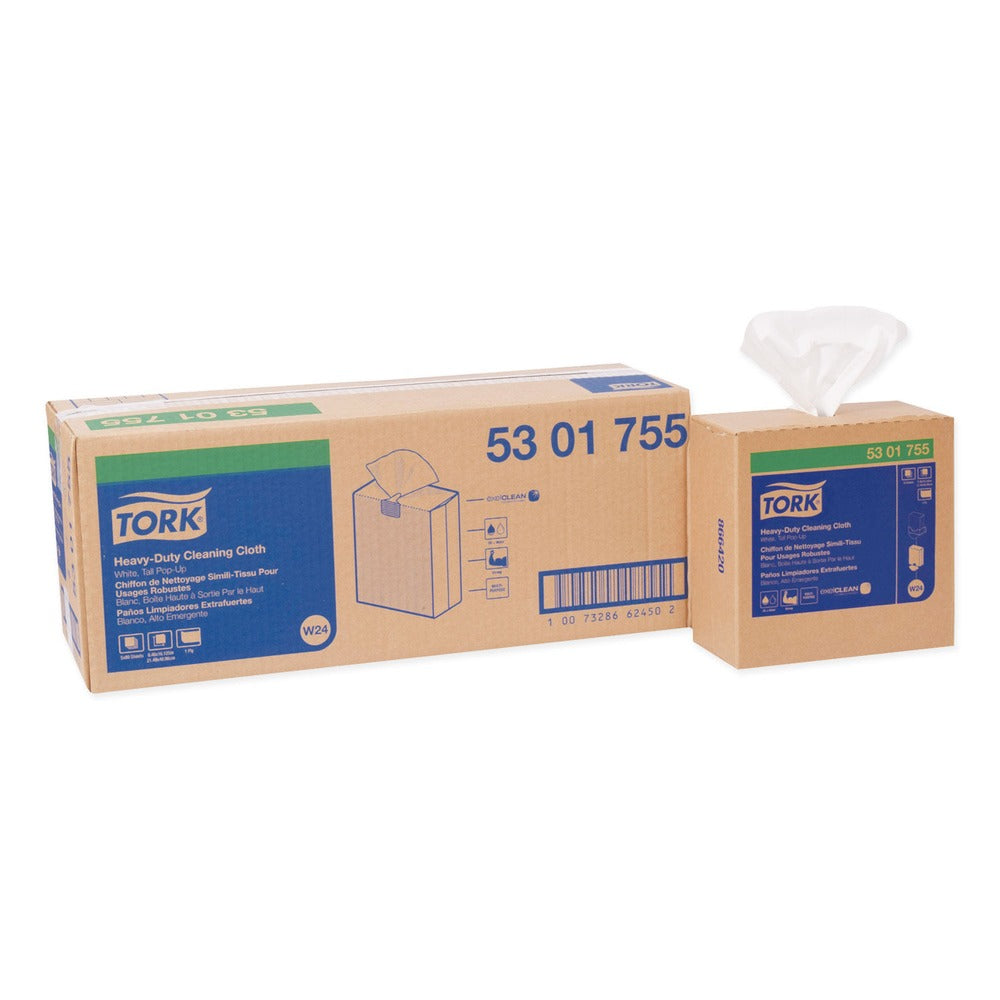 Tork 8.46 in. x 16.13 in. Heavy-Duty Cleaning Cloth - White (5/Carton)