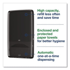 Tork PeakServe 14.47 in. x 4.04 in. x 25.15 in. Automatic Continuous Paper Hand Towel Dispenser - Black