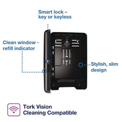 Tork Xpress 11.9 in. x 4 in. x 17.5 in. H2 Multifold Hand Towel Dispenser - Black