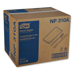 Tork 15 in. x 16.25 in. 2-Ply 1/8-Fold Advanced Dinner Napkins - White (3000/Carton)