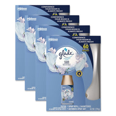 Glade 306038 Clean Linen Automatic Spray Starter Kit - White/Gold (4/Carton)