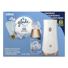 Glade Clean Linen Automatic Spray Starter Kit - White/Gold (4/Kit)