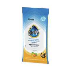 Pledge 7 in. x 10 in. Multi-Surface Cleaner Wipes - Fresh Citrus (25/Pack, 12 Packs/Carton)