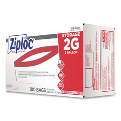 Ziploc 2 Gallon 1.75 mil. 15 in. x 13 in. Double Zipper Storage Bags - Clear (100/Carton)