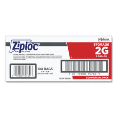 Ziploc 2 Gallon 1.75 mil. 15 in. x 13 in. Double Zipper Storage Bags - Clear (100/Carton)
