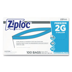 Ziploc 2-Gallon 2.7 mil. 13 in. x 15.5 in. Double Zipper Freezer Bags - Clear (100/Carton)