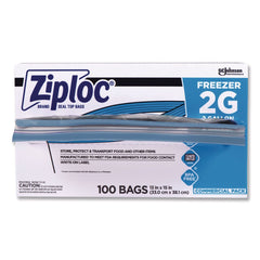 Ziploc 2-Gallon 2.7 mil. 13 in. x 15.5 in. Double Zipper Freezer Bags - Clear (100/Carton)