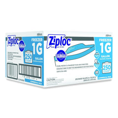 Ziploc 1 gal. 2.7 mil. 10.56 in. x 10.75 in. Zipper Freezer Bags - Clear (250/Carton)