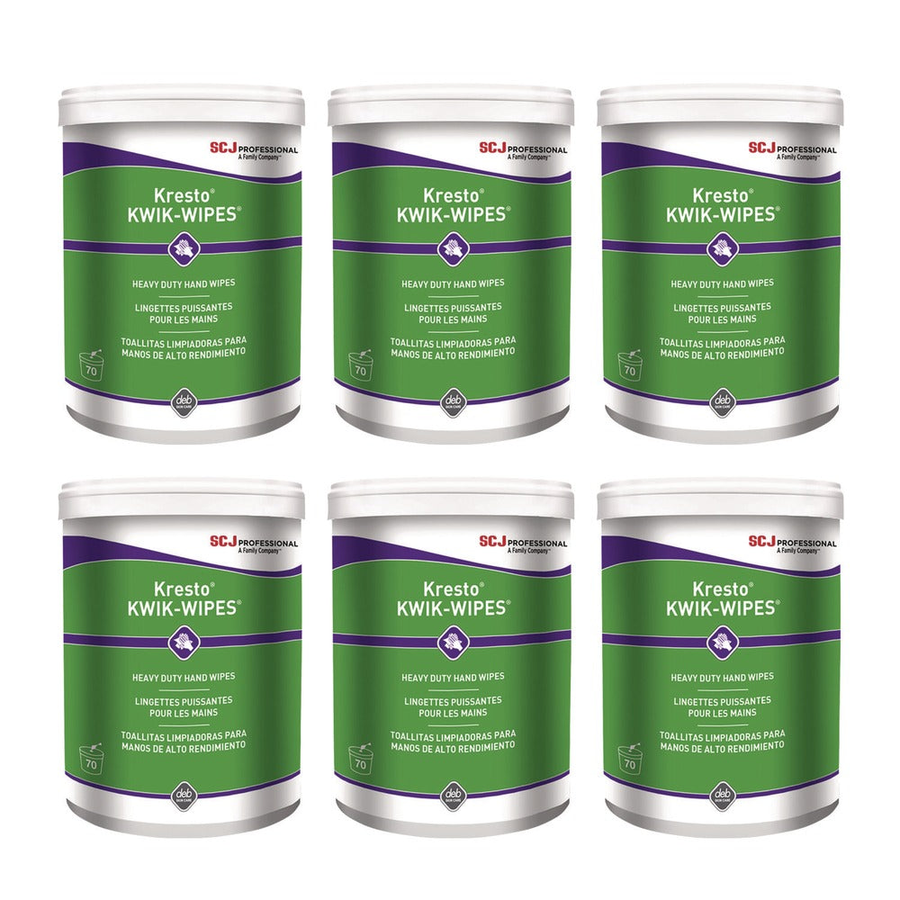 SC Johnson 7.9 in. x 5.7 in. 1-Ply Kresto KWIK-WIPES Cloth - Citrus, White (6 Packs/Carton)