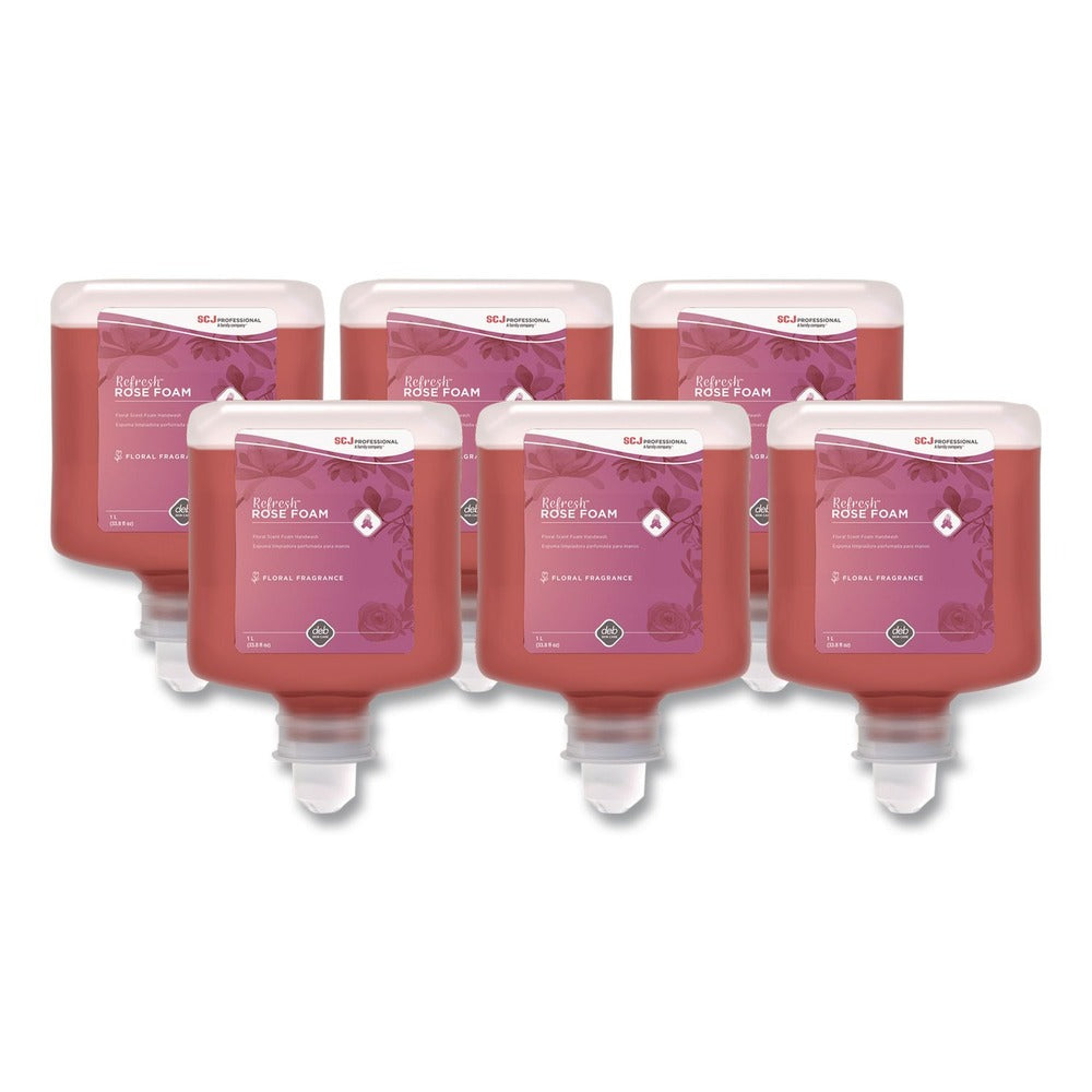 SC Johnson 1 L Refresh Foaming Hand Soap Manual Cartridge Refill - Rose Scent (6/Carton)