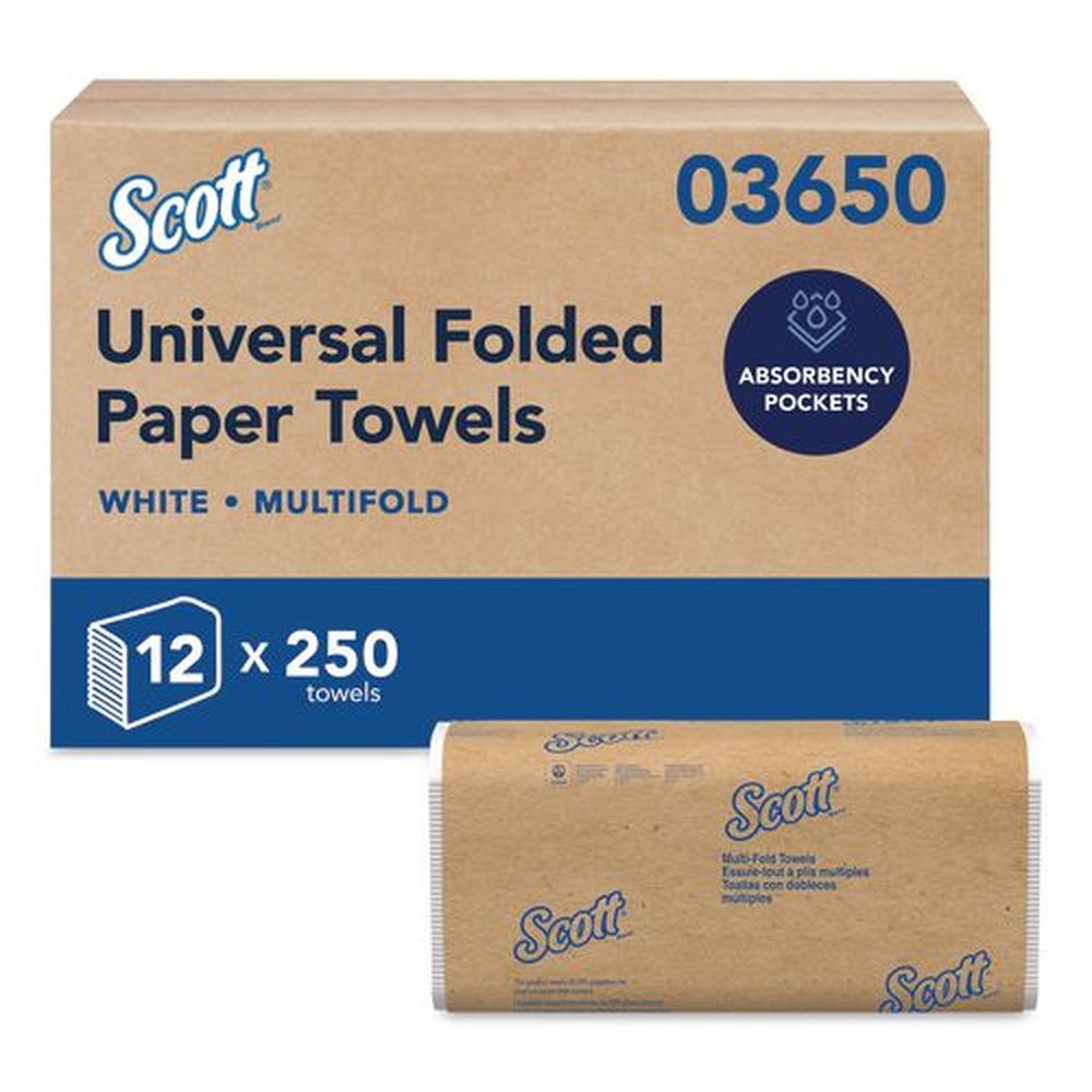Scott 9.2 in. x 9.4 in. Multi-Fold Towels - White (3000/Carton)