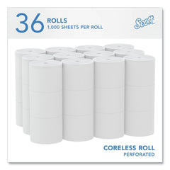 Scott Essential Coreless SRB Septic Safe 2-Ply Bathroom Tissue - White (36/Carton)