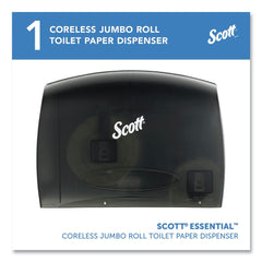 Scott Essential 14.25 in. x 6 in. x 9.75 in. Coreless Jumbo Roll Tissue Dispenser for Business - Black