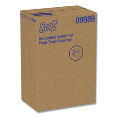 Scott 09989 10.3 in. x 9.3 in. x 11.9 in. Roll Control Center Pull Towel Dispenser - Smoke/Gray