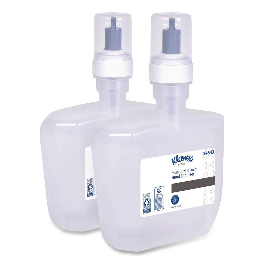 Kleenex 34643 Super 1,200 mL Cassette Moisturizing Foam Hand Sanitizer - Unscented (2/Carton)