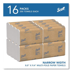 Scott Essential 1-Ply 8 in. x 9.4 in. Multi-Fold Towels - White (16/Carton)