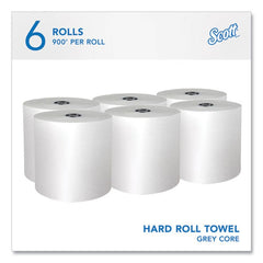 Scott 1-Ply 7.5 in. x 900 ft. Pro Hard Roll Paper Towels with Absorbency Pockets for Scott Pro Dispenser - Gray Core Only (6/Carton)
