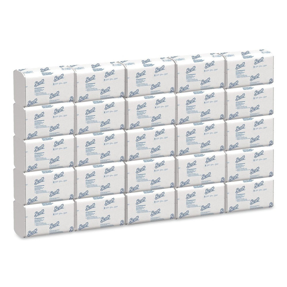 Scott 9.4 in. x 12.4 in. 1-Ply Essential Low Wet Strength Multi-Fold Towels - White (25/Carton)