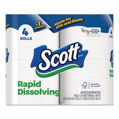 Scott 1-Ply Septic Safe Rapid-Dissolving Toilet Paper - White (48/Carton)