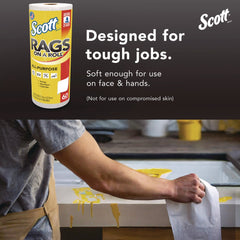 Scott 9.4 in. x 11 in. 1-Ply Rags On A Roll - White (12/Carton)