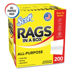 Scott 12 in. x 9 in. POP-UP Rags in a Box - White (200/Box)