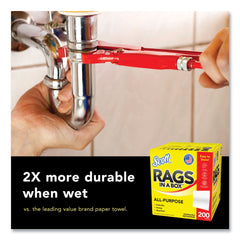 Scott 12 in. x 9 in. POP-UP Rags in a Box - White (200/Box)