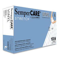 SemperCare Stretch Vinyl Examination Gloves - Large, Cream (1000/Carton)
