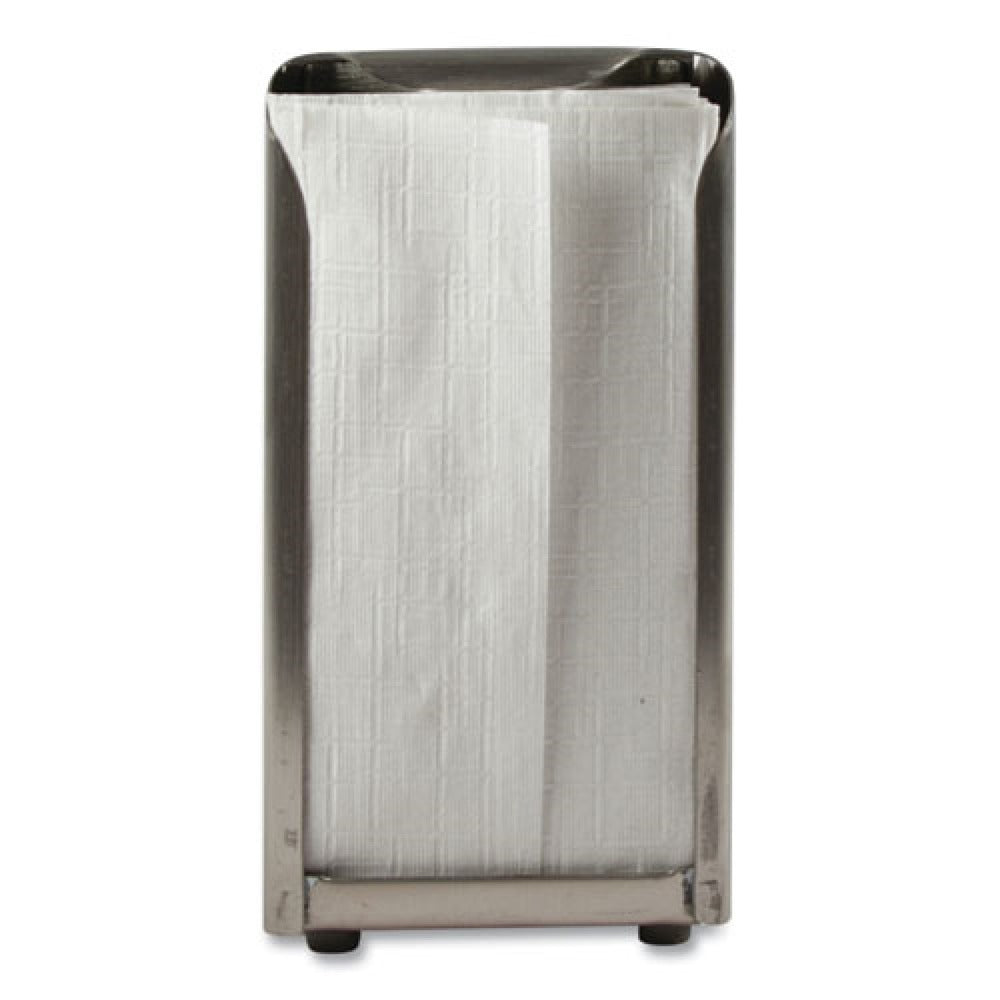 San Jamar 150 Capacity 3.75 in. x 4 in. x 7.5 in. Tall Fold Tabletop Napkin Dispenser - Chrome