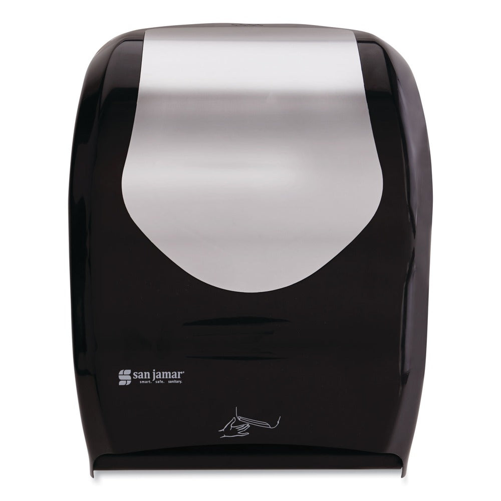 San Jamar T1470BKSS 16.5 in. x 9.75 in. x 12 in. Smart System with iQ Sensor Towel Dispenser - Black/Silver
