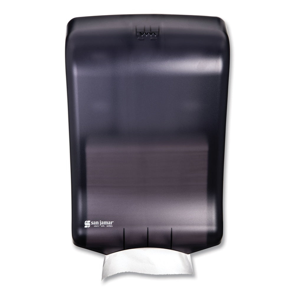 San Jamar 11.75 in. x 6.25 in. x 18 in. Ultrafold Multifold/C-Fold Classic Towel Dispenser - Black Pearl