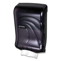 San Jamar 11.75 in. x 6.25 in. x 18 in. Ultrafold Multifold/C-Fold Oceans Towel Dispenser - Transparent Black Pearl