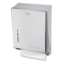 San Jamar 11.38 in. x 4 in. x 14.75 in. C-Fold/Multifold Towel Dispenser - Chrome