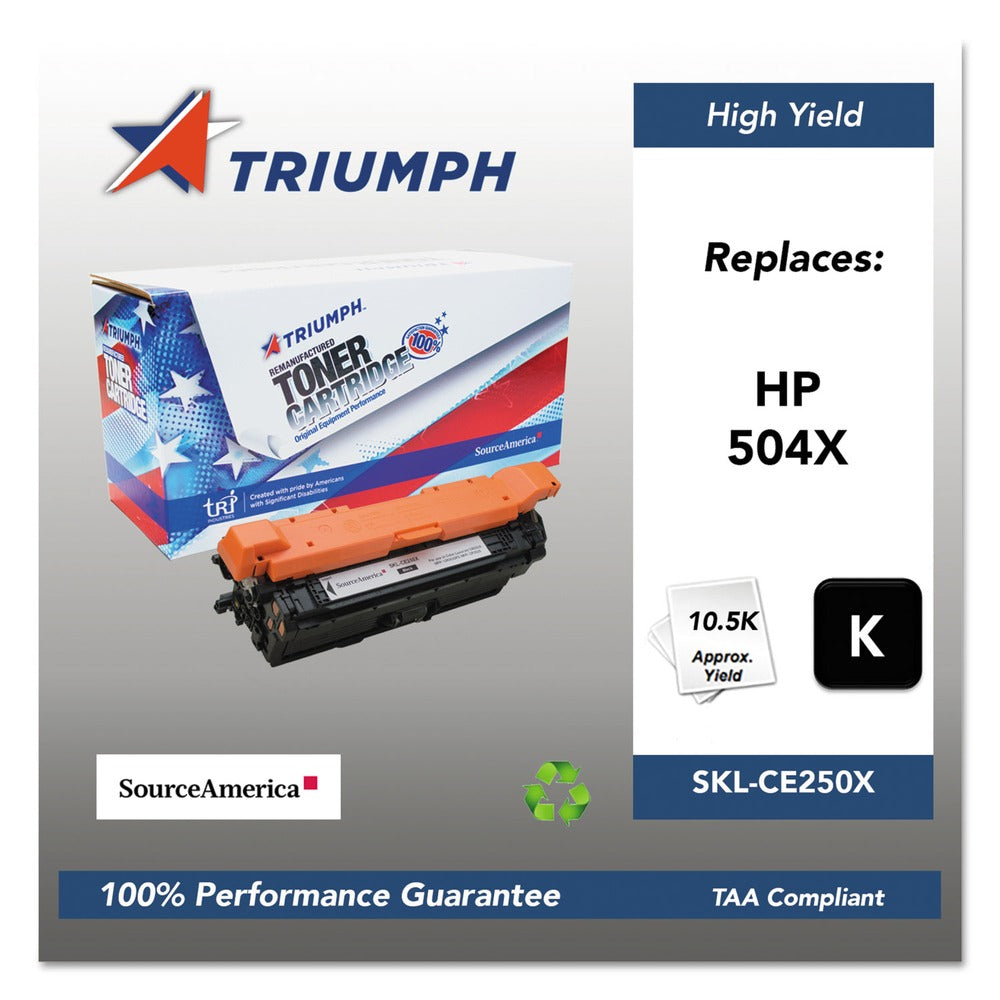 Triumph 751000NSH1104 Remanufactured CE250X (504X) 10,500 Page-Yield High-Yield Toner - Black