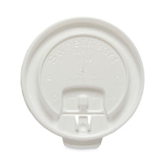 SOLO Lift Back and Lock Tab Cup Lids For 10 oz. Trophy Foam Cups - White (2000/Carton)