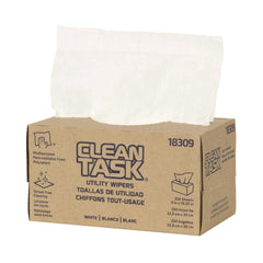 Sellars 1-Ply 9 x 10.25 Clean Task Utility Wipers - White (24/Carton)