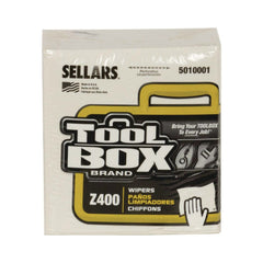Sellars 1-Ply 11.87 x 13 Z400 Quarterfold Wipers - White (12/Carton)