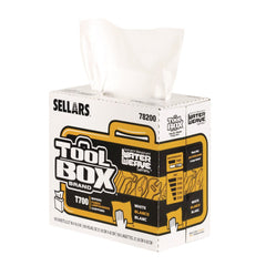 Sellars 1-Ply 8.27 x 16.5 TOOLBOX WaterWeave T700 Wipers - White (8/Carton)
