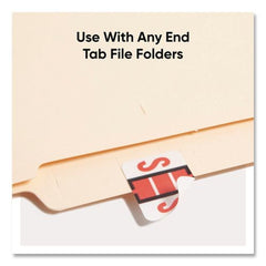 Smead 1 in. x 1.25 in. S Color-Coded End Tab Filing Labels - White (1-Roll)