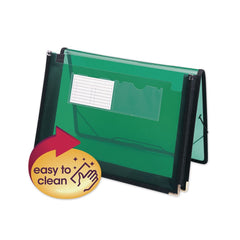 Smead 1 Section 2.25 in. Expansion Poly Wallet - Letter Size, Translucent Green